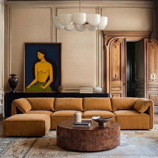 Gene - Modern Ochre Fabric Modular Sectional Sofa by VIG Furniture - View 7