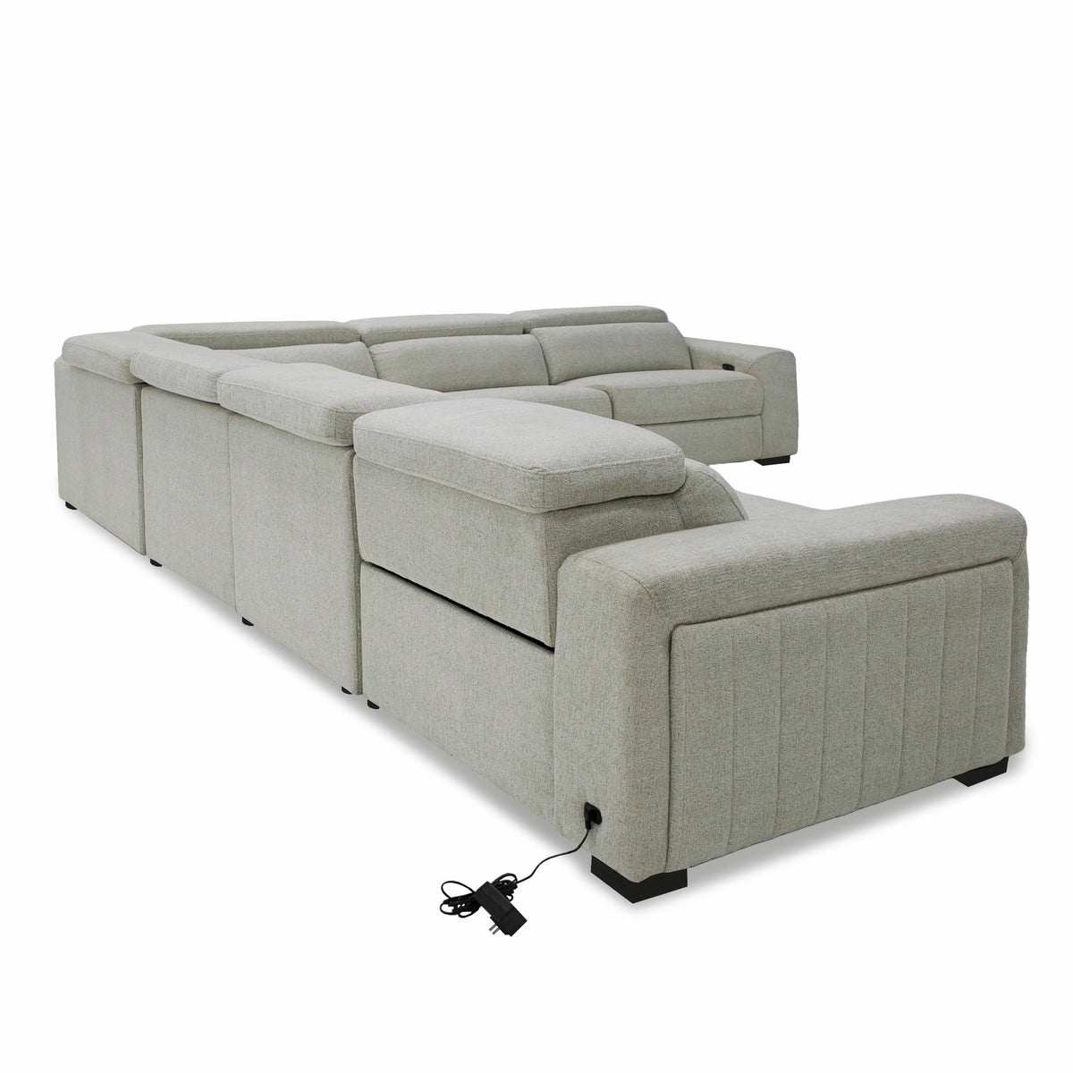 Gering - Modern Beige Fabric Sectional Sofa With 2 Power Recliners by VIG Furniture - View 5