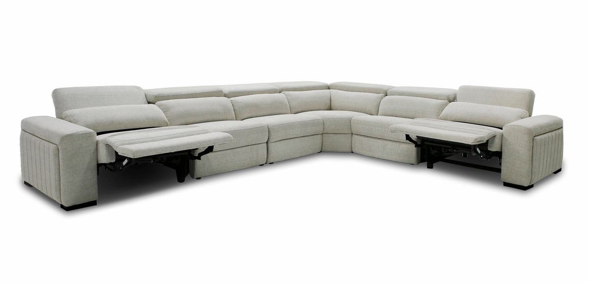 Gering - Modern Beige Fabric Sectional Sofa With 2 Power Recliners by VIG Furniture - View 2