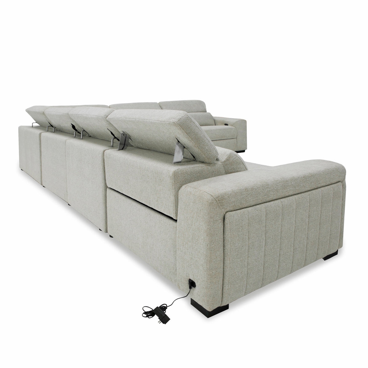 Gering - Modern Beige Fabric Sectional Sofa With 2 Power Recliners by VIG Furniture - View 7