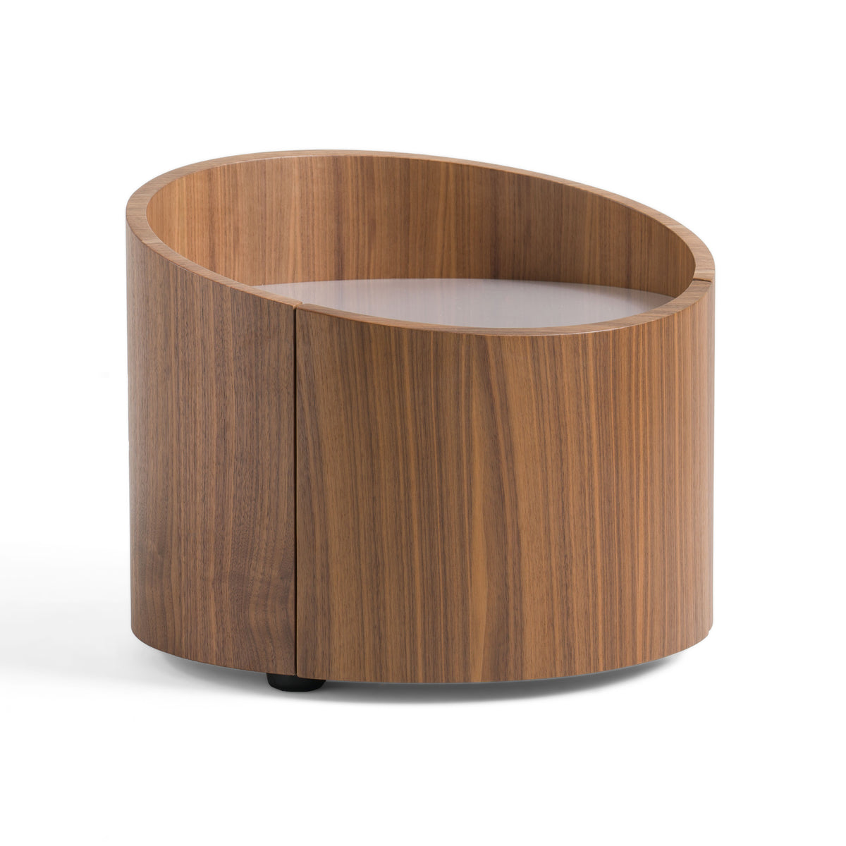 Geneva - Modern Walnut Round Nightstand by VIG Furniture - View 2