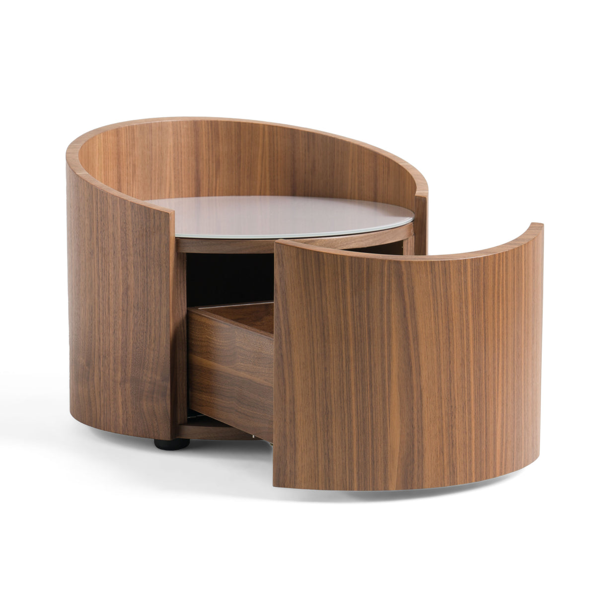 Geneva - Modern Walnut Round Nightstand by VIG Furniture - View 4