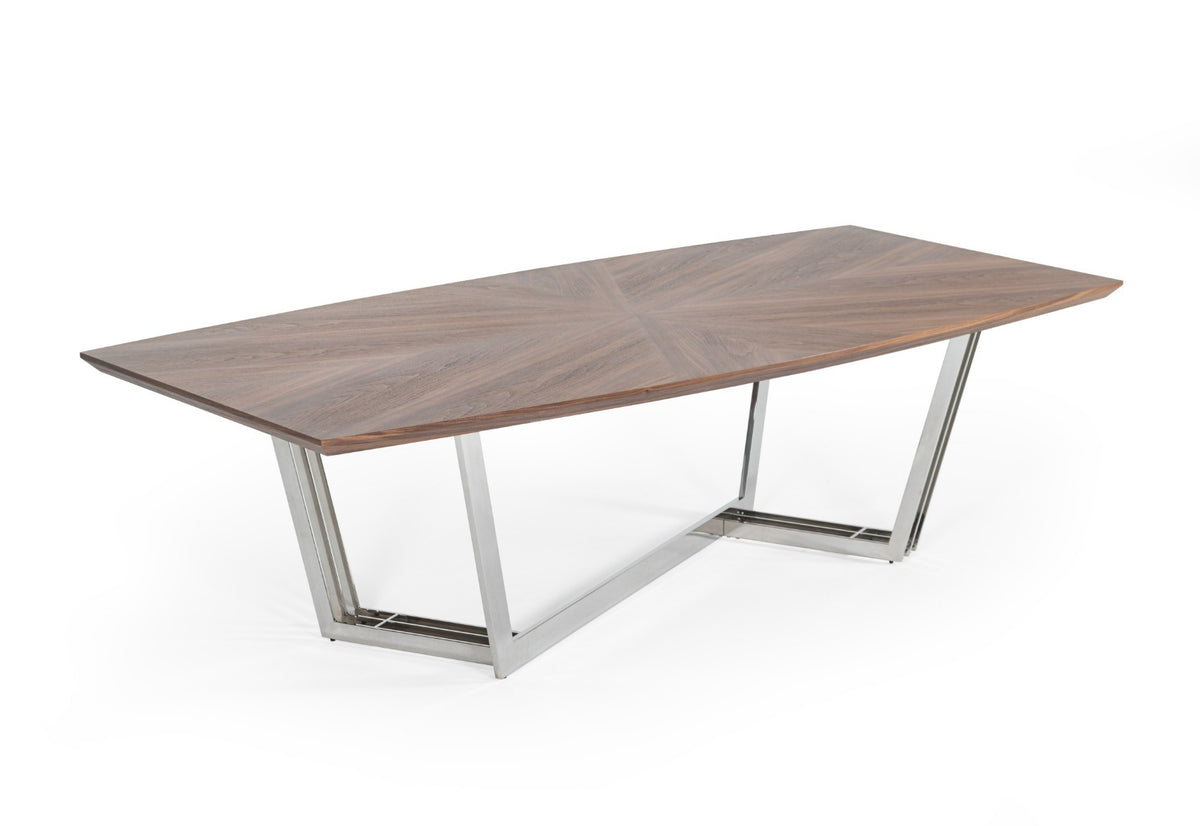 Gilroy - Modern Walnut & Stainless Steel Dining Table by VIG Furniture - View 9