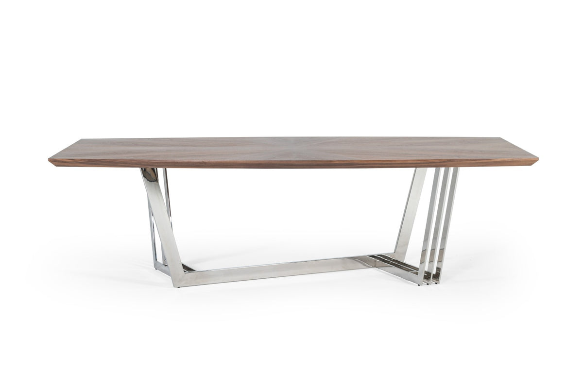 Gilroy - Modern Walnut & Stainless Steel Dining Table by VIG Furniture - View 10