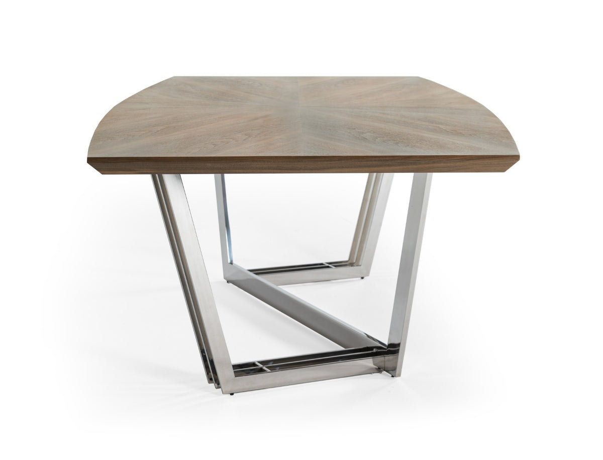 Gilroy - Modern Walnut & Stainless Steel Dining Table by VIG Furniture - View 7