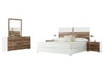 Giovanna Italian Mid-Century White & Cherry Bed by VIG Furniture - View 3