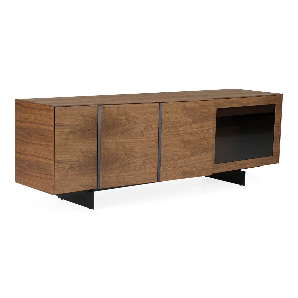 Glencoe - Modern Walnut & Grey Glass Buffet by VIG Furniture - View 2