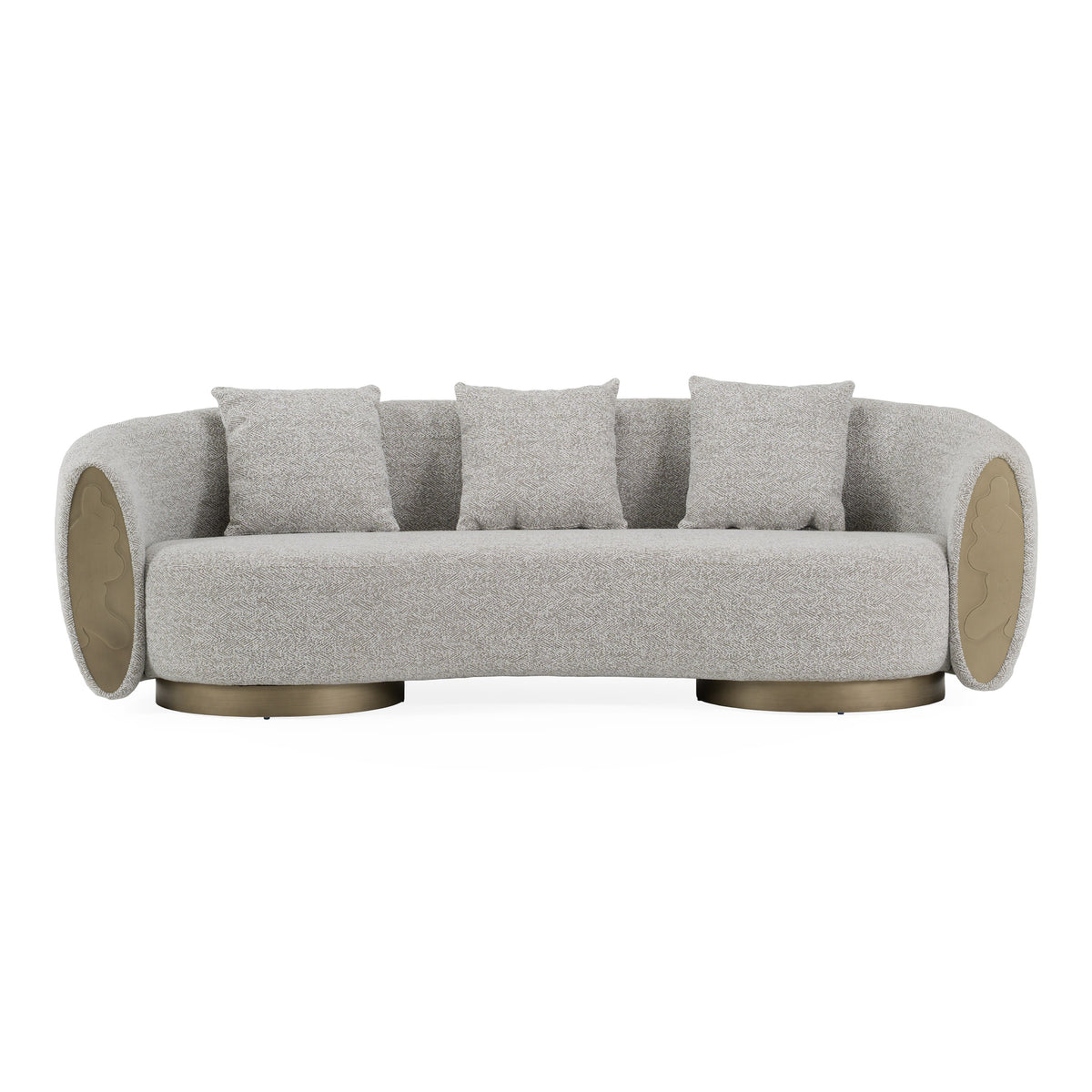 Glimpse - Modern White & Brown Fabric + Antique Brass Sofa by VIG Furniture - View 1