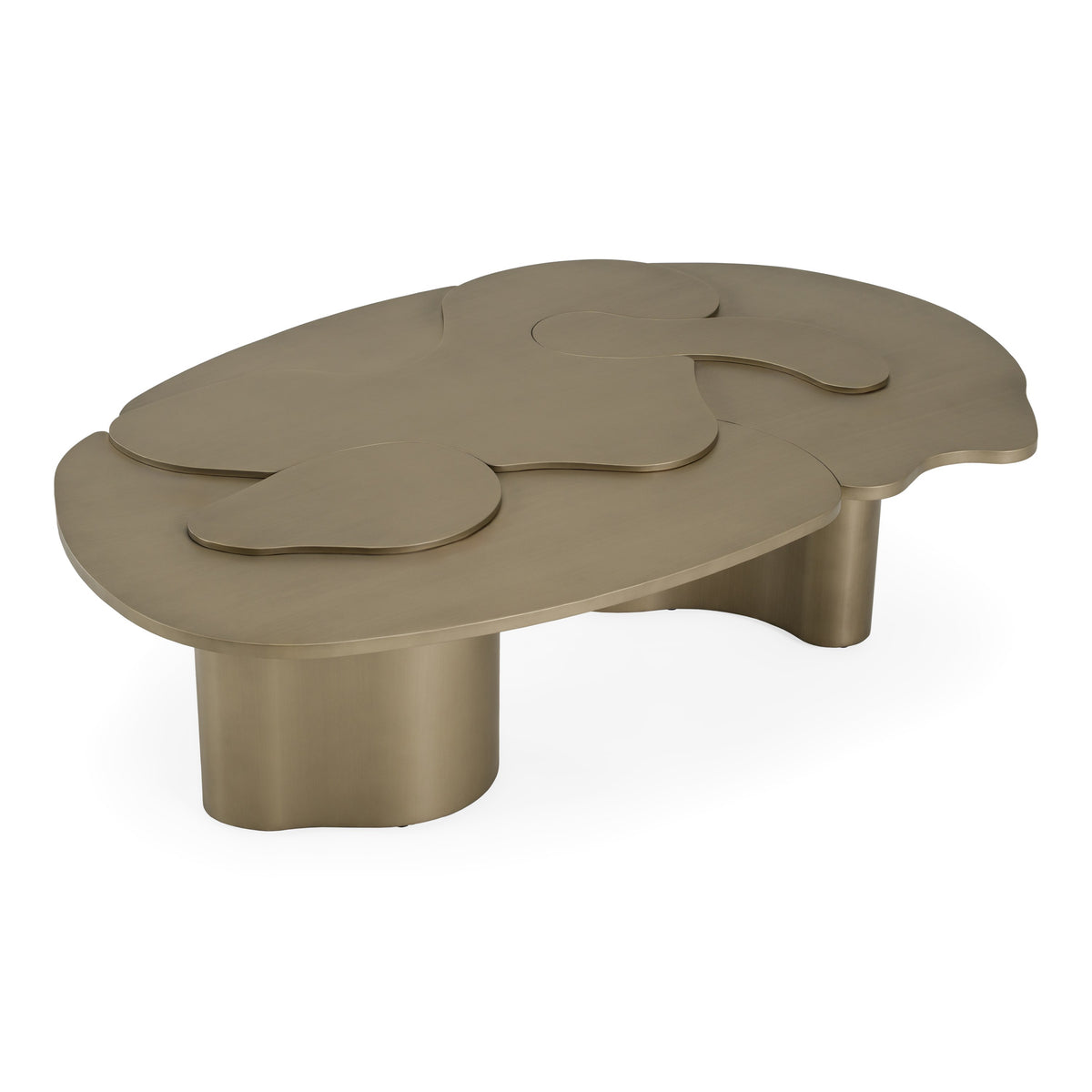 Glimpse - Modern Antique Brass Nesting Coffee Table Set by VIG Furniture - View 6