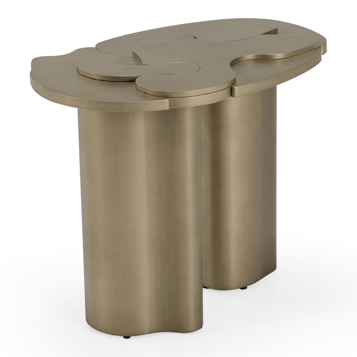 Glimpse - Modern Antique Brass Nesting Coffee Table Set by VIG Furniture - View 9