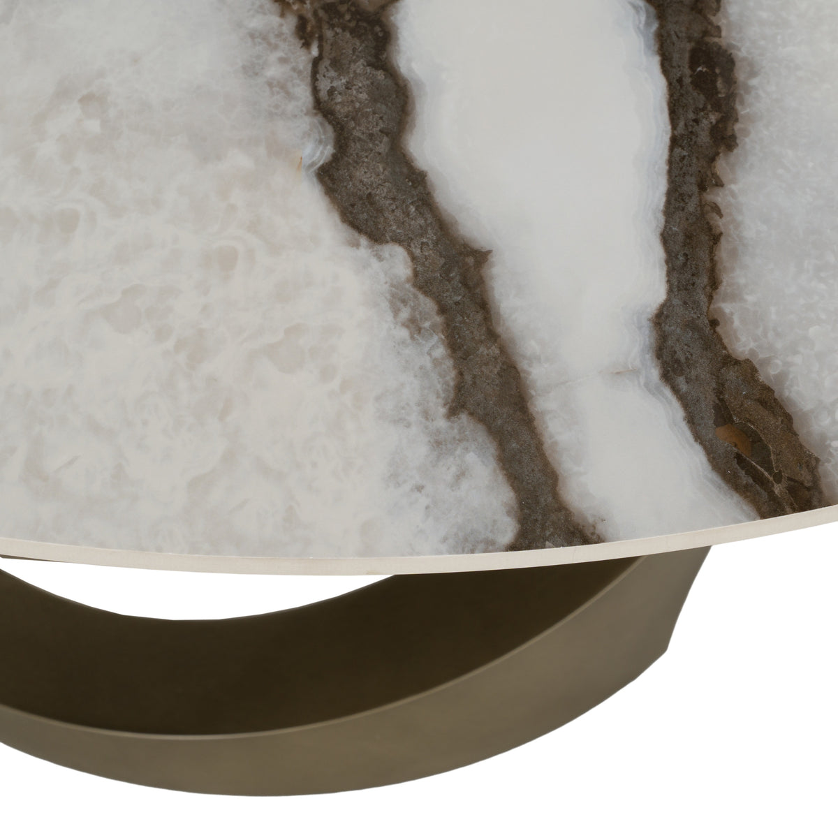 Goswell - Modern Ceramic + Bronze Brass Round Dining Table by VIG Furniture - View 5