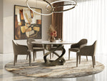 Goswell - Modern Ceramic + Bronze Brass Round Dining Table by VIG Furniture - View 2