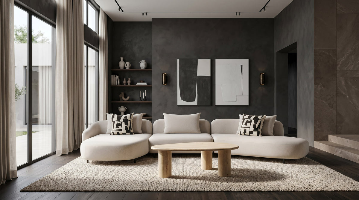 Gracemont - Modern Travertine Marble Freeform Coffee Table by VIG Furniture - View 6
