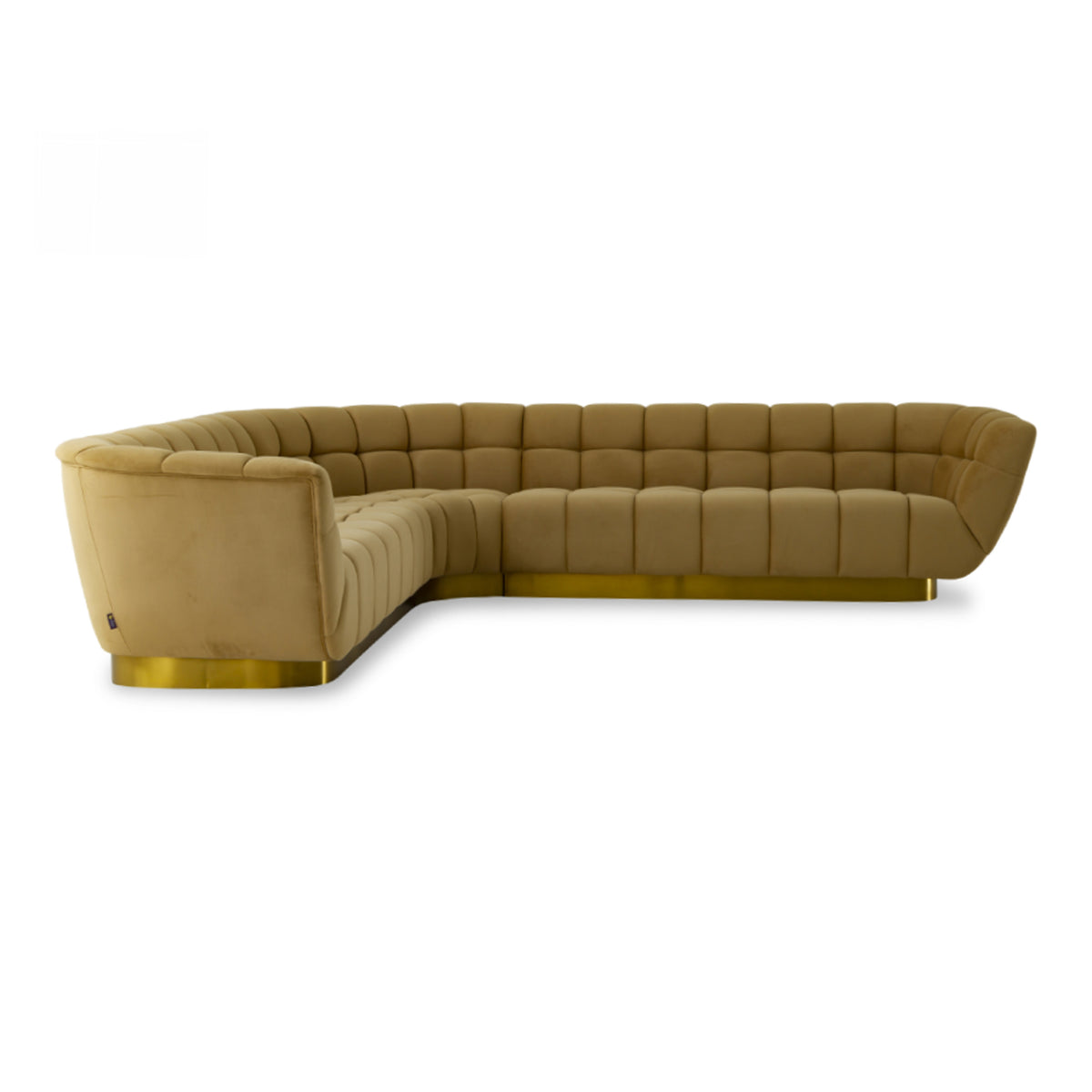 Granby - Glam Mustard + Gold Fabric Sectional Sofa by VIG Furniture - View 4
