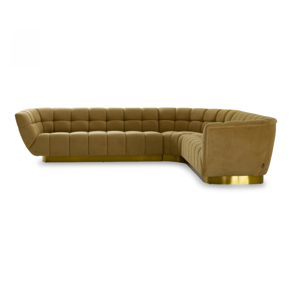 Granby - Glam Mustard + Gold Fabric Sectional Sofa by VIG Furniture - View 5