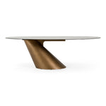 Gresham - Contemporary White Ceramic + Brushed Brass Dining Table by VIG Furniture - View 1