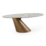 Gresham - Contemporary White Ceramic + Brushed Brass Dining Table by VIG Furniture - View 4