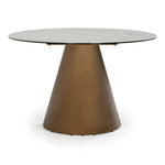 Gresham - Contemporary White Ceramic + Brushed Brass Dining Table by VIG Furniture - View 5
