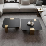 Harold - Modern Black + Brushed Gold Oak Square Nesting Coffee Table Set by VIG Furniture - View 5