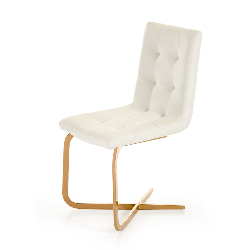 Haslet - Modern White & Rosegold Dining Chair (Set of 2) by VIG Furniture - View 2