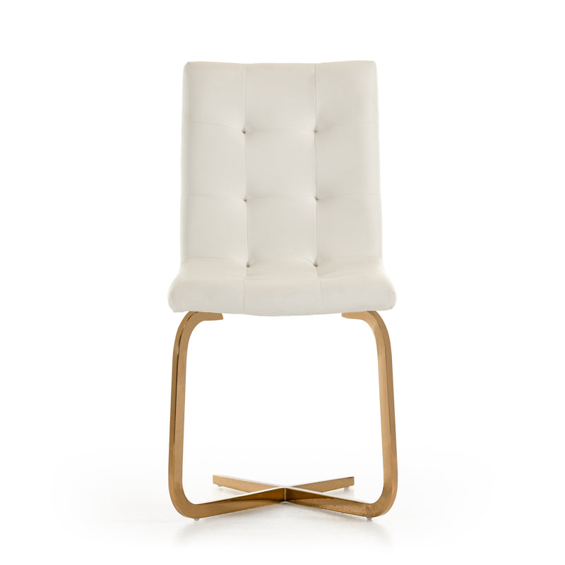Haslet - Modern White & Rosegold Dining Chair (Set of 2) by VIG Furniture - View 3