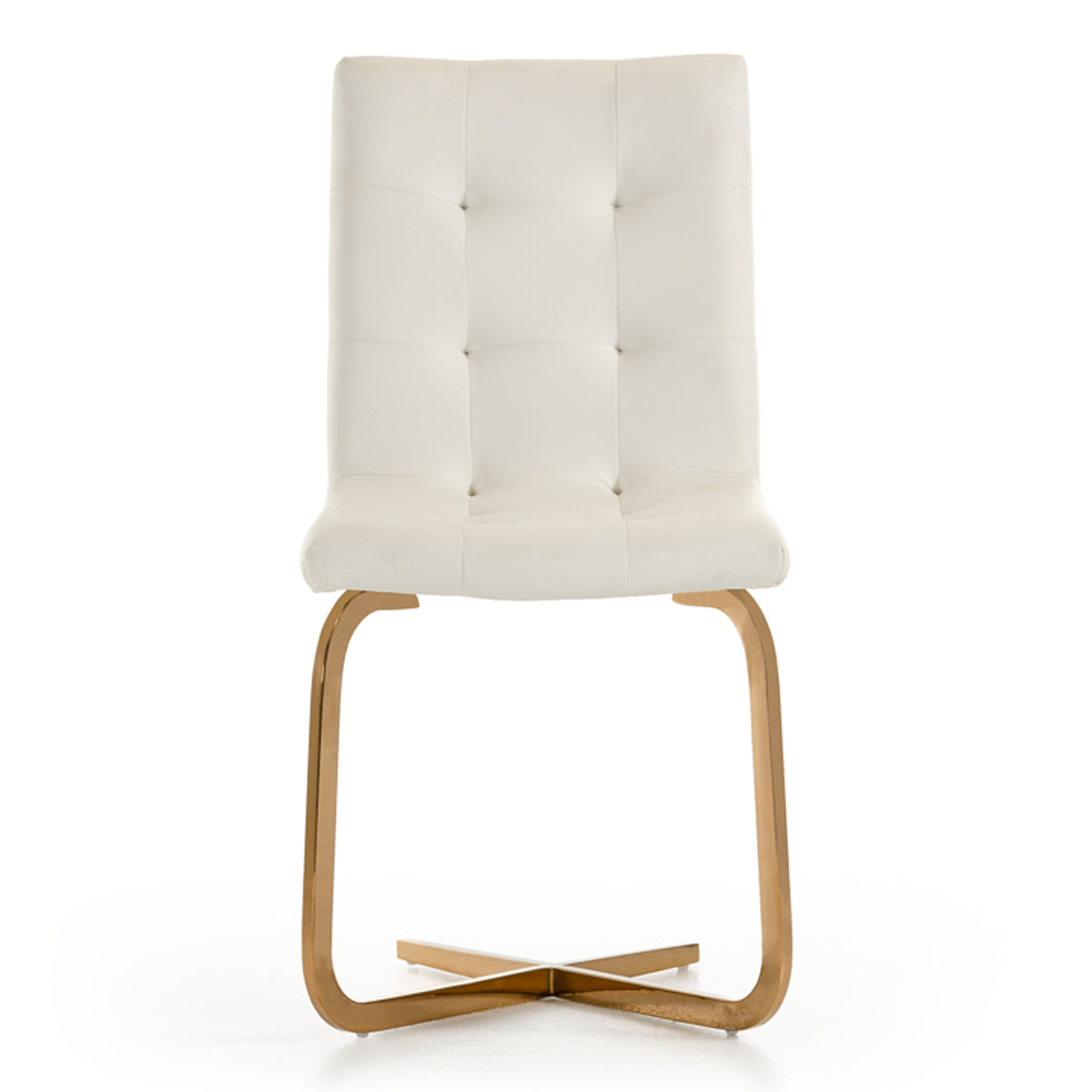 Haslet - Modern White & Rosegold Dining Chair (Set of 2) by VIG Furniture - View 5