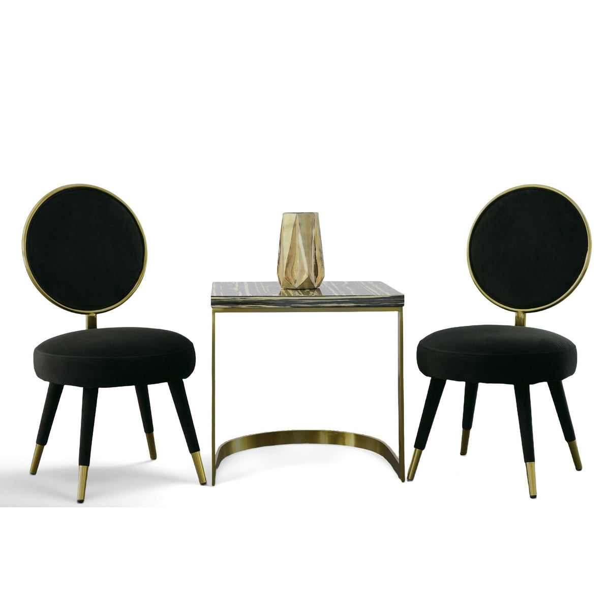 Haswell - Glam Black Velvet Accent Chair (Set of Two) by VIG Furniture - View 2
