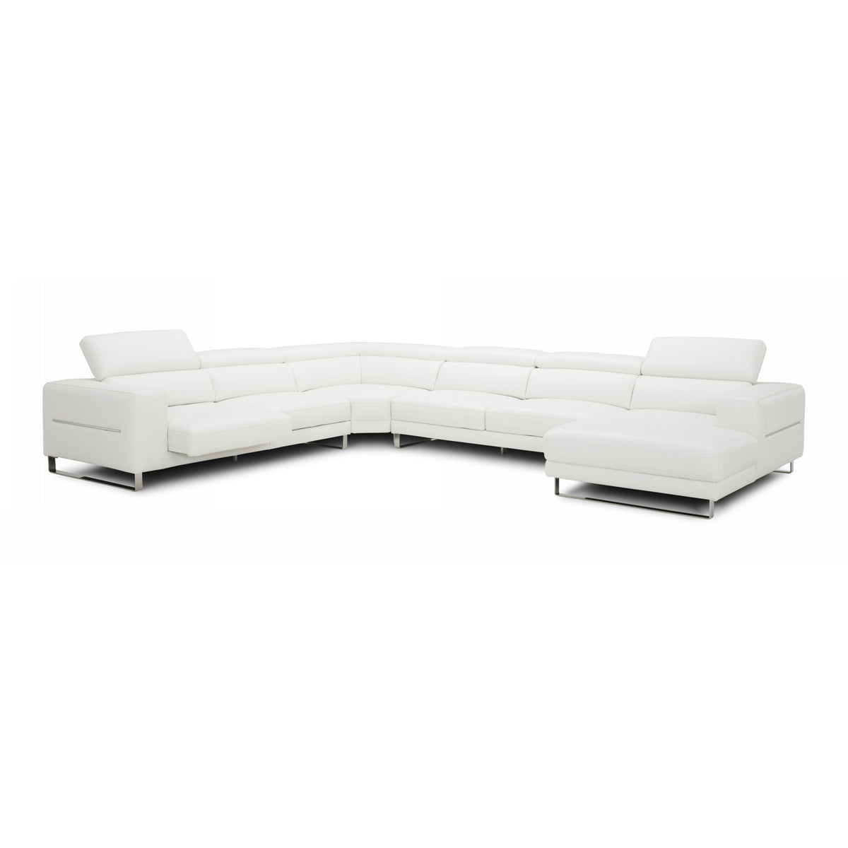 Hawkey - Contemporary White Full Leather U Shaped Sectional Sofa by VIG Furniture - View 5