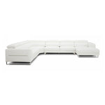 Hawkey - Contemporary White Full Leather U Shaped Sectional Sofa by VIG Furniture - View 4