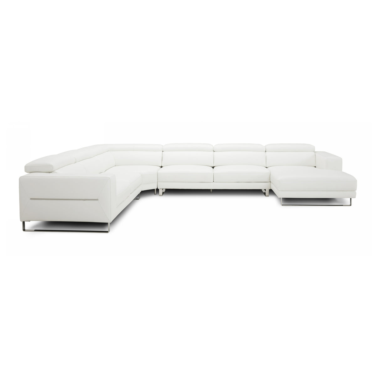 Hawkey - Contemporary White Full Leather U Shaped Sectional Sofa by VIG Furniture - View 4