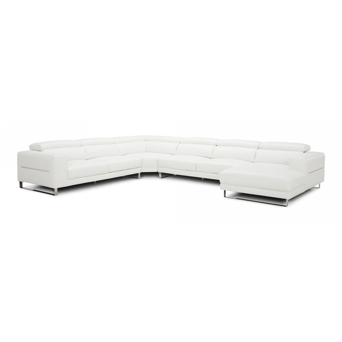 Hawkey - Contemporary White Full Leather U Shaped Sectional Sofa by VIG Furniture - View 1