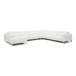 Hawkey - Contemporary White Full Leather U Shaped Left Facing Sectional Sofa by VIG Furniture - View 1