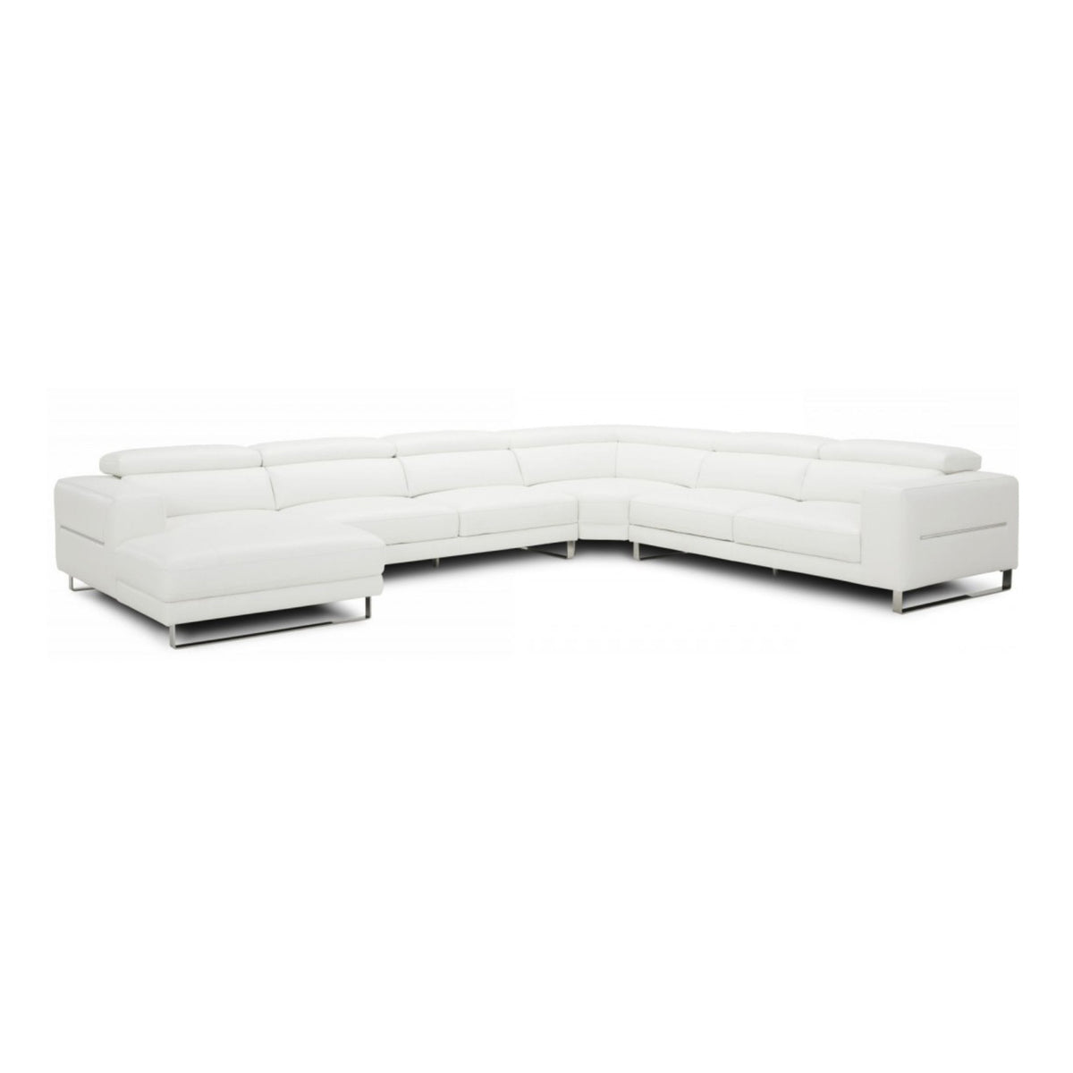 Hawkey - Contemporary White Full Leather U Shaped Left Facing Sectional Sofa by VIG Furniture - View 1