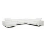Hawkey - Contemporary White Full Leather U Shaped Left Facing Sectional Sofa by VIG Furniture - View 6