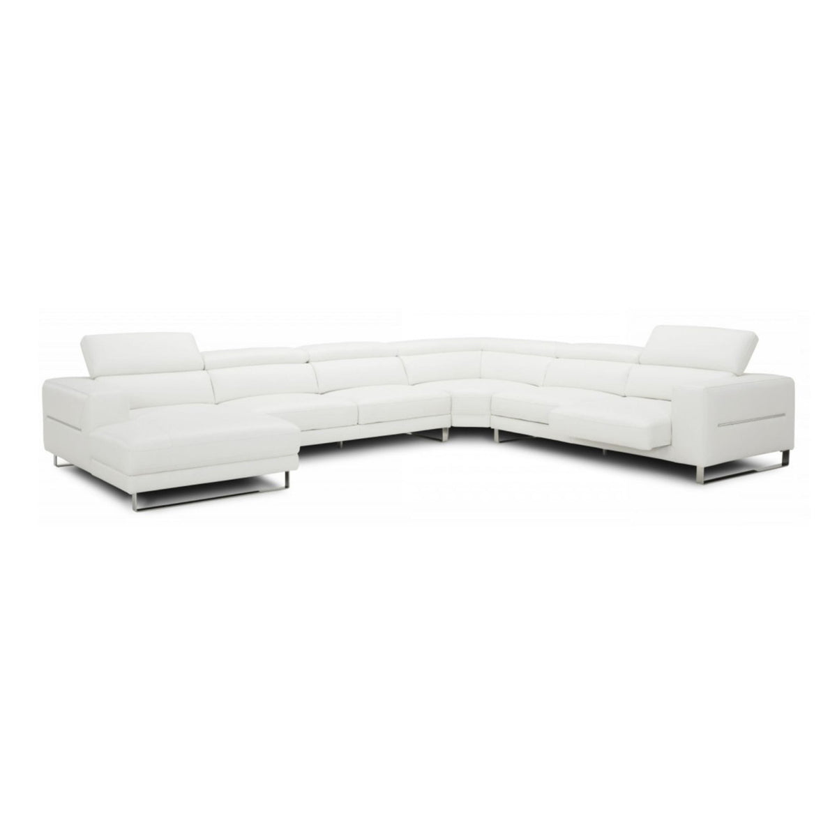 Hawkey - Contemporary White Full Leather U Shaped Left Facing Sectional Sofa by VIG Furniture - View 6