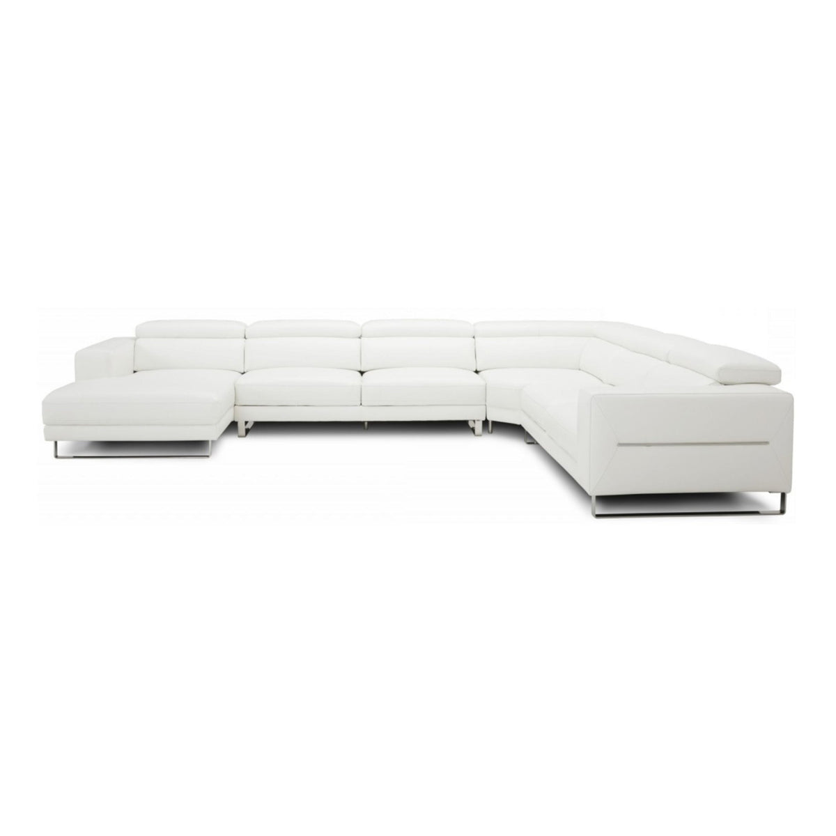 Hawkey - Contemporary White Full Leather U Shaped Left Facing Sectional Sofa by VIG Furniture - View 5