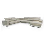 Hawkey - Contemporary Light Grey Leather RAF Chaise Sectional Sofa by VIG Furniture - View 11