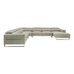 Hawkey - Contemporary Light Grey Leather RAF Chaise Sectional Sofa by VIG Furniture - View 8