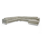 Hawkey - Contemporary Light Grey Leather RAF Chaise Sectional Sofa by VIG Furniture - View 1