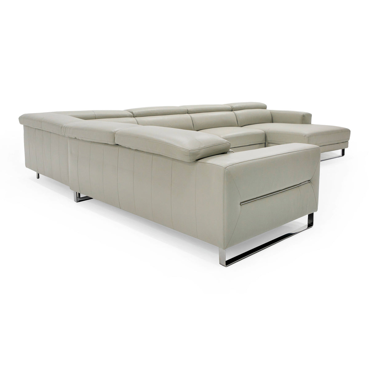Hawkey - Contemporary Light Grey Leather RAF Chaise Sectional Sofa by VIG Furniture - View 10