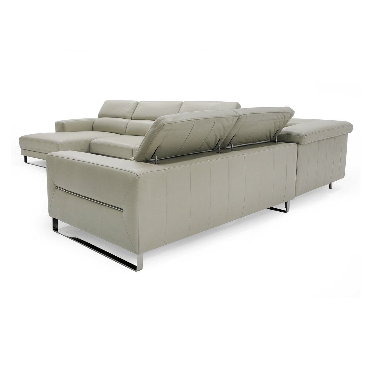 Hawkey - Contemporary Light Grey Leather LAF Chaise Sectional Sofa by VIG Furniture - View 12