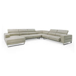 Hawkey - Contemporary Light Grey Leather LAF Chaise Sectional Sofa by VIG Furniture - View 11