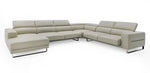 Hawkey - Contemporary Light Grey Leather LAF Chaise Sectional Sofa by VIG Furniture - View 6