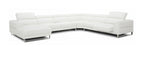 Hawkey - Contemporary White Full Leather U Shaped Left Facing Sectional Sofa by VIG Furniture - View 2