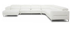 Hawkey - Contemporary White Full Leather U Shaped Left Facing Sectional Sofa by VIG Furniture - View 3