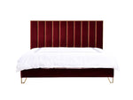 Reyes Modern Red Velvet & Gold Bed by VIG Furniture - View 1