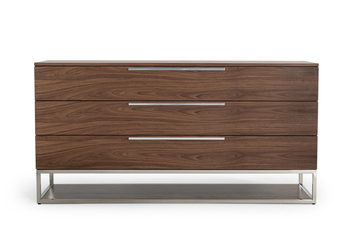 Heloise - Contemporary Walnut & Stainless Steel Dresser by VIG Furniture - View 1