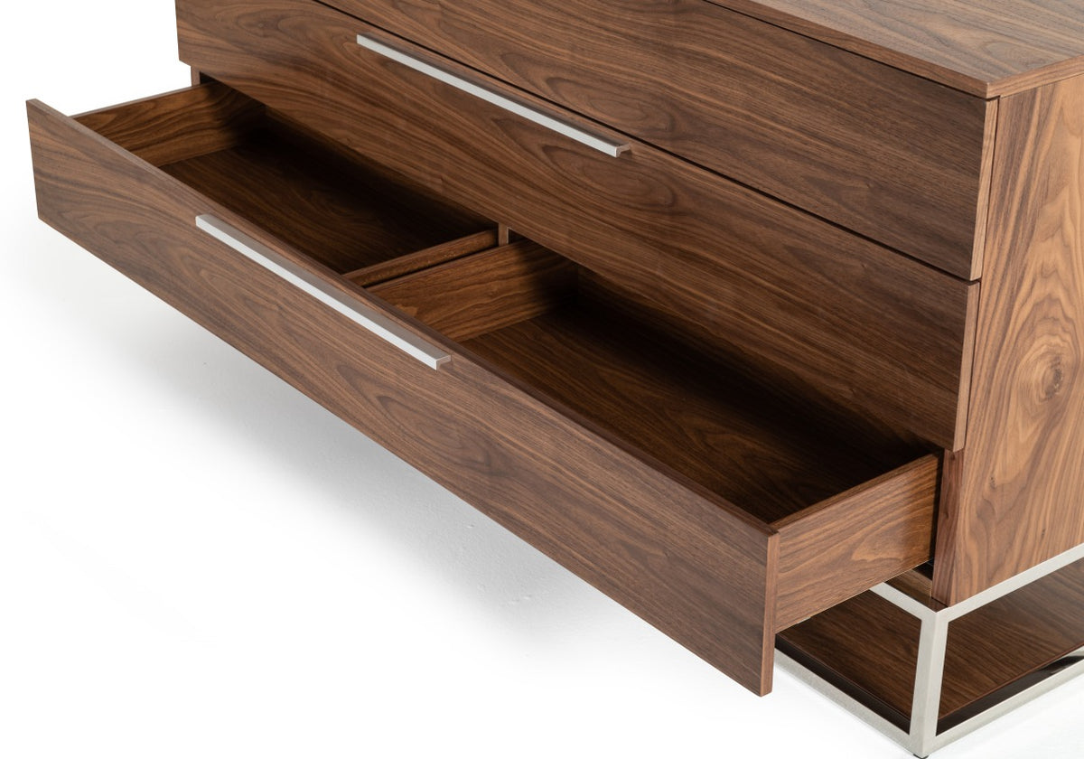 Heloise - Contemporary Walnut & Stainless Steel Dresser by VIG Furniture - View 5