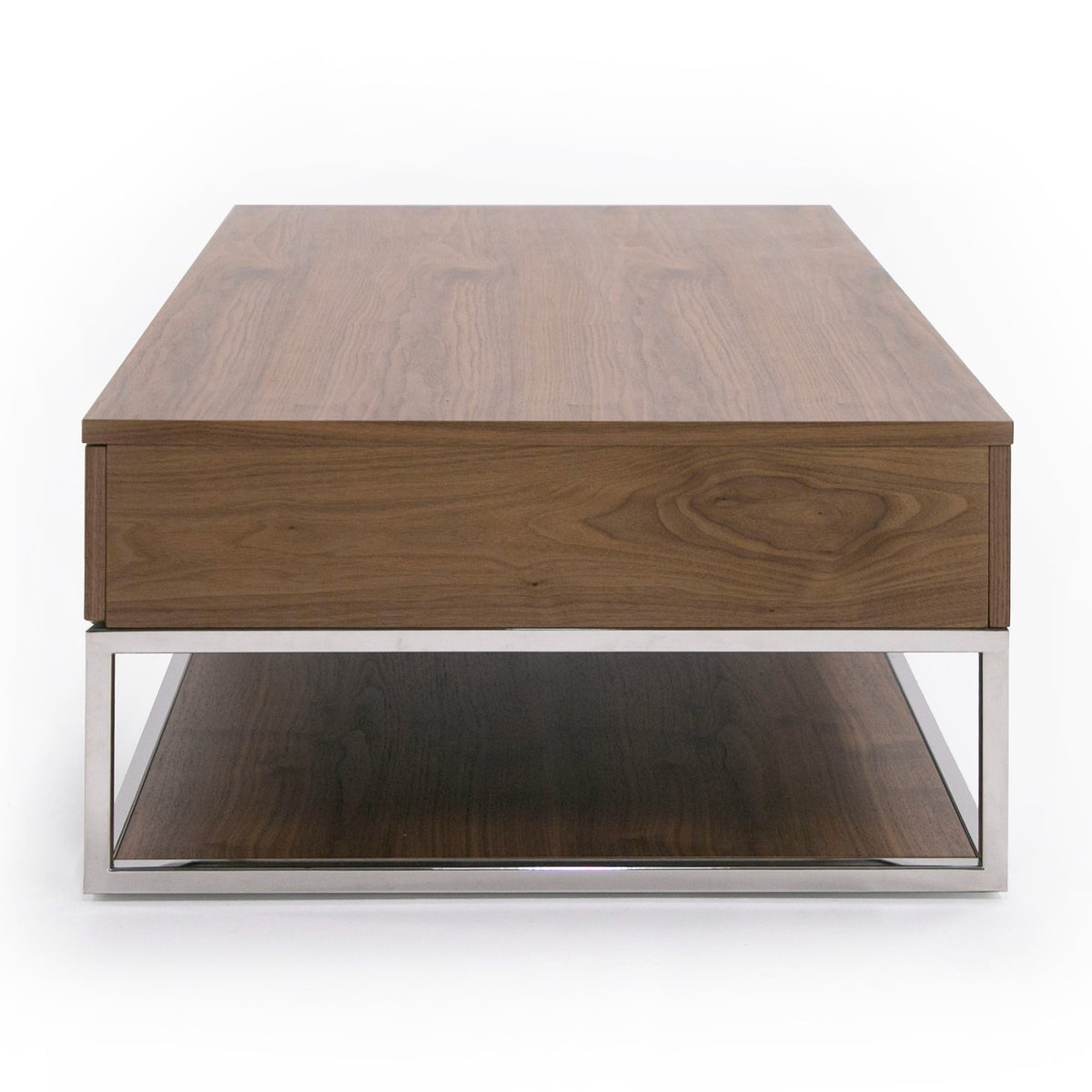 Heloise - Modern Walnut and Stainless Steel Coffee Table by VIG Furniture - View 2