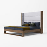 Heloise - Contemporary Grey Fabric & Walnut Trim Bed by VIG Furniture - View 2